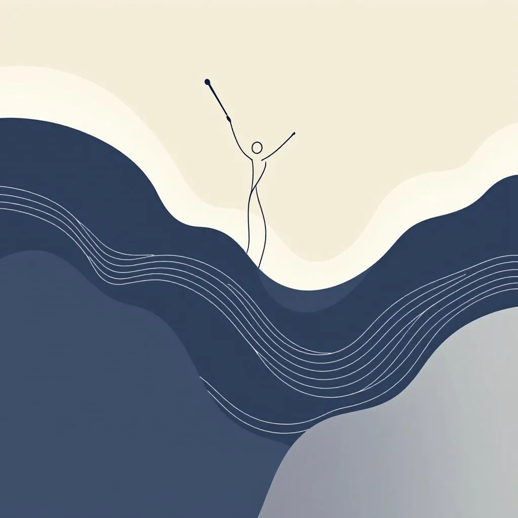 A single conductor baton sweeping continuous waveforms across three sections